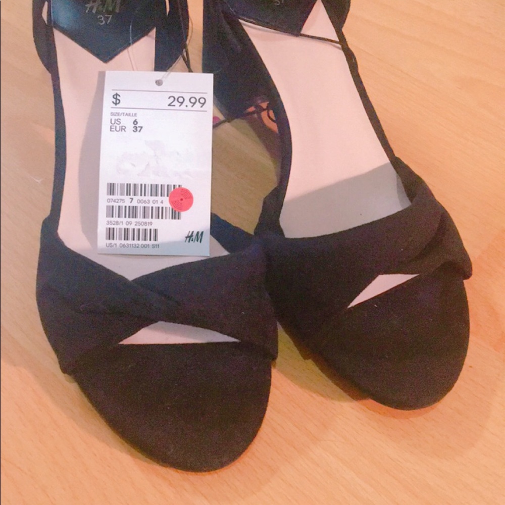 H&M Black Open Toe Heels